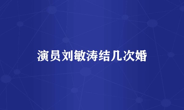 演员刘敏涛结几次婚