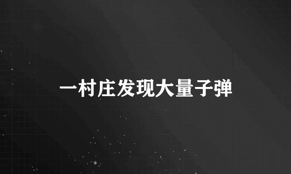 一村庄发现大量子弹