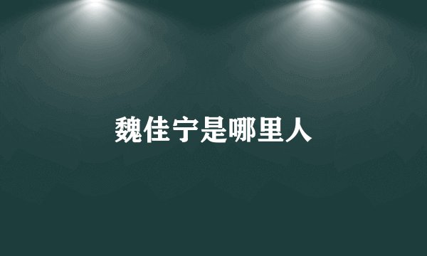 魏佳宁是哪里人