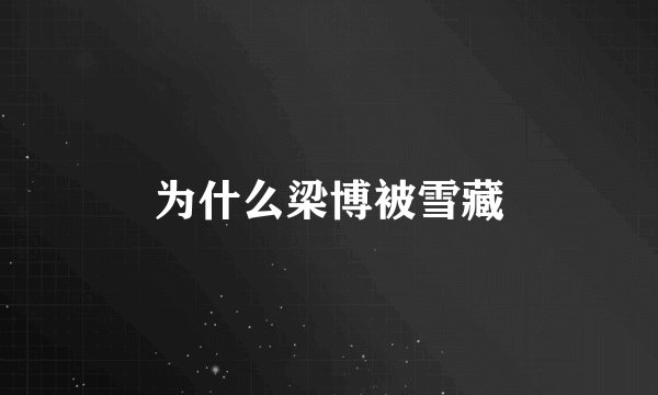为什么梁博被雪藏