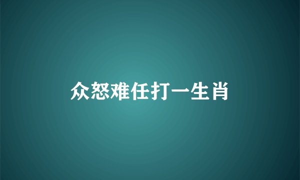 众怒难任打一生肖