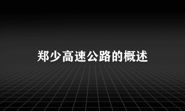 郑少高速公路的概述