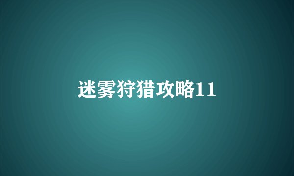 迷雾狩猎攻略11