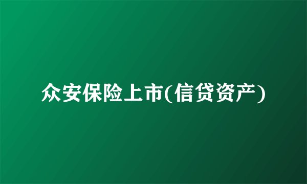 众安保险上市(信贷资产)