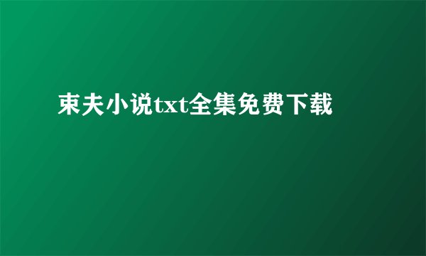 束夫小说txt全集免费下载