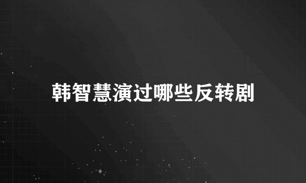 韩智慧演过哪些反转剧