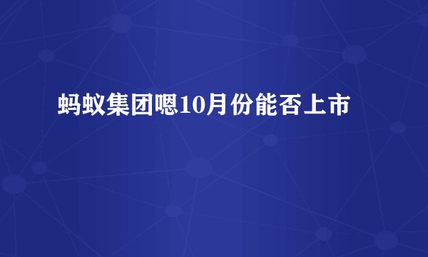 蚂蚁集团嗯10月份能否上市