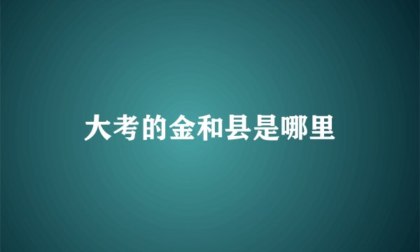 大考的金和县是哪里