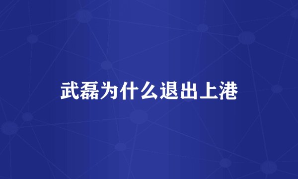 武磊为什么退出上港