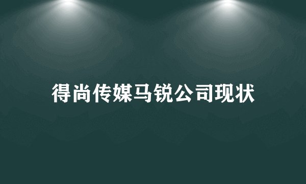 得尚传媒马锐公司现状