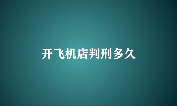 开飞机店判刑多久