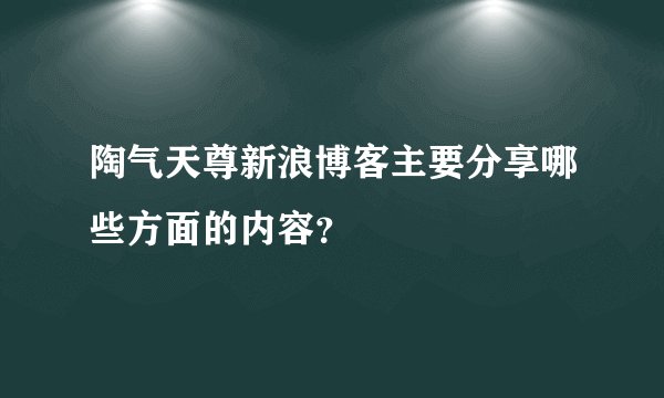 陶气天尊新浪博客主要分享哪些方面的内容？