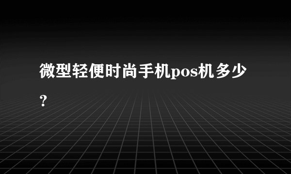 微型轻便时尚手机pos机多少？
