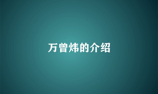 万曾炜的介绍