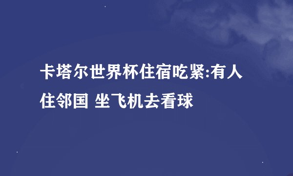 卡塔尔世界杯住宿吃紧:有人住邻国 坐飞机去看球