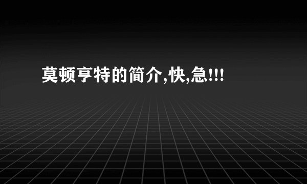 莫顿亨特的简介,快,急!!!