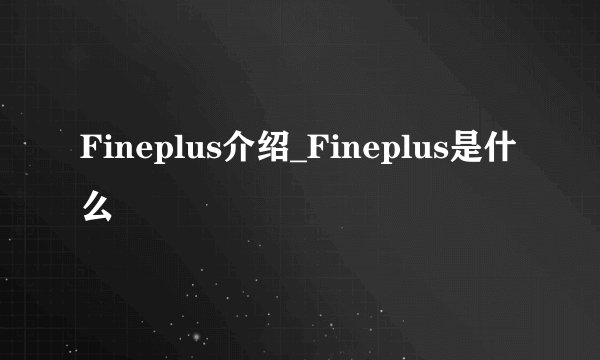 Fineplus介绍_Fineplus是什么