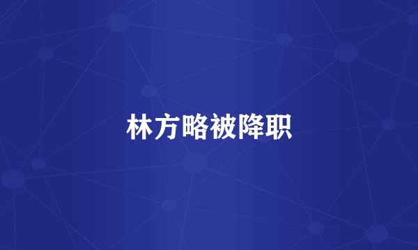 林方略被降职