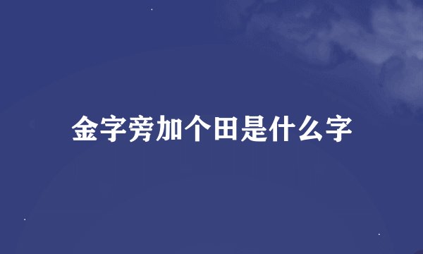 金字旁加个田是什么字