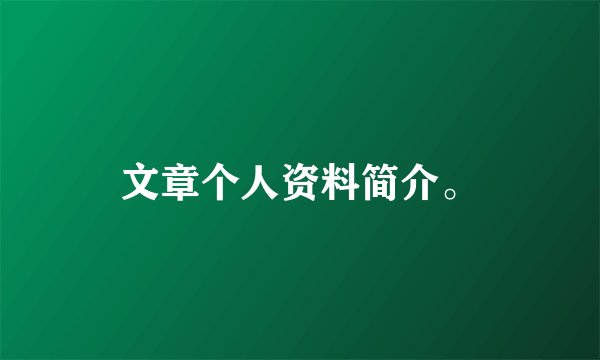 文章个人资料简介。