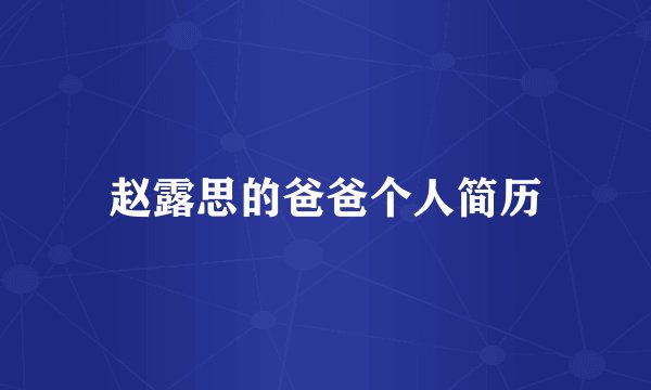 赵露思的爸爸个人简历