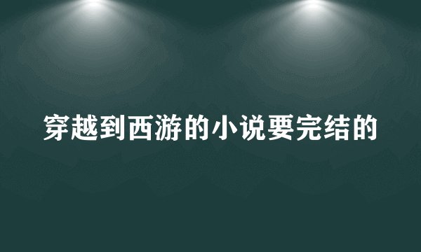 穿越到西游的小说要完结的