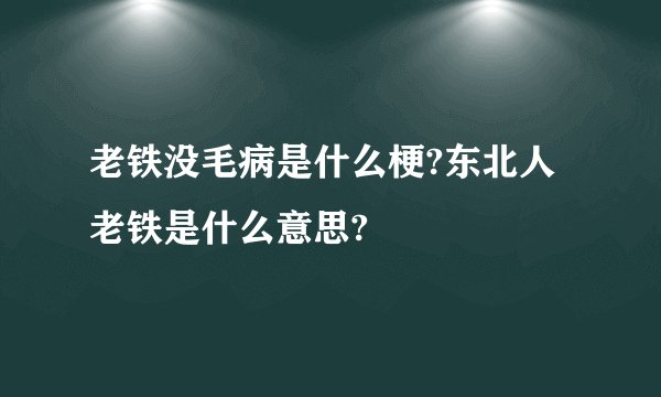 老铁没毛病是什么梗?东北人老铁是什么意思?