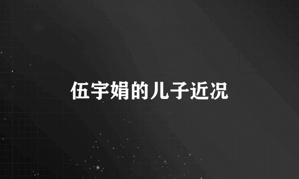 伍宇娟的儿子近况