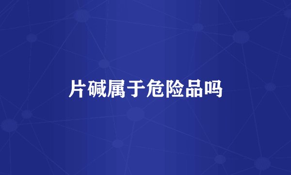 片碱属于危险品吗