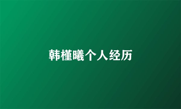 韩槿曦个人经历