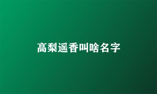 高梨遥香叫啥名字