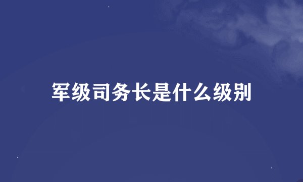 军级司务长是什么级别