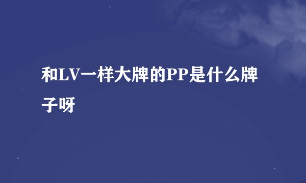 和LV一样大牌的PP是什么牌子呀