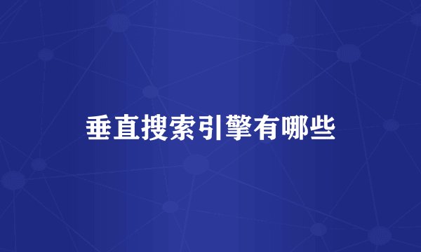 垂直搜索引擎有哪些