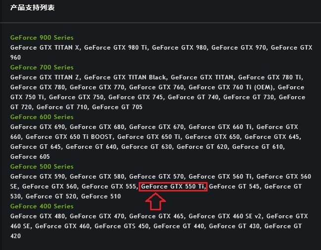 n卡353.30版本驱动支持gtx550ti吗