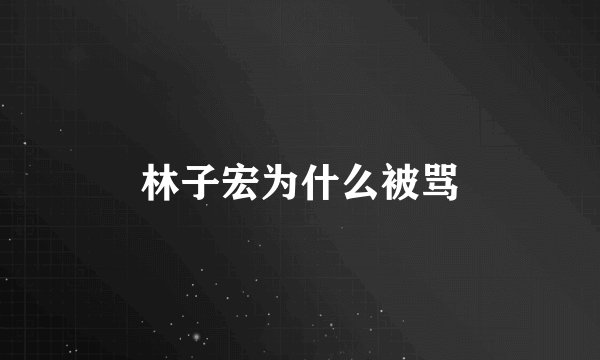 林子宏为什么被骂