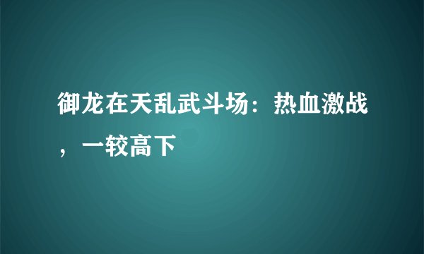 御龙在天乱武斗场：热血激战，一较高下
