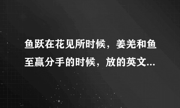 鱼跃在花见所时候，姜羌和鱼至赢分手的时候，放的英文插曲是什