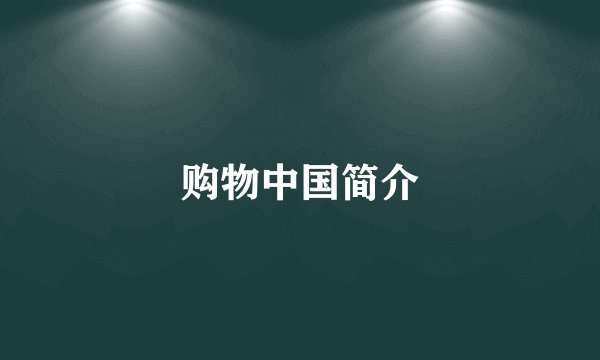 购物中国简介
