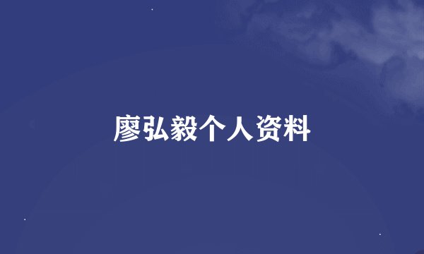 廖弘毅个人资料