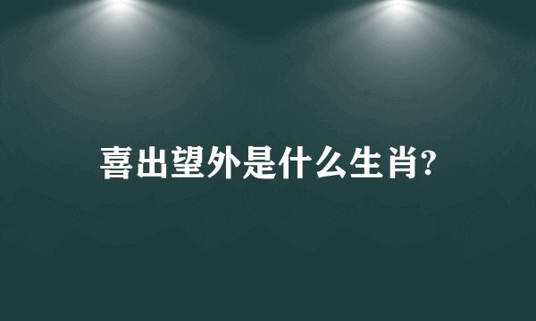 喜出望外是什么生肖?