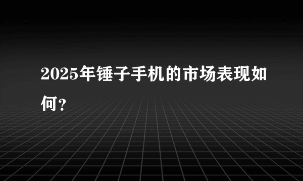 2025年锤子手机的市场表现如何？