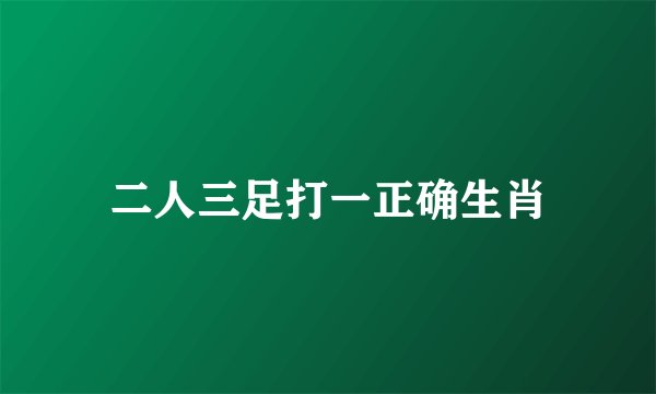 二人三足打一正确生肖