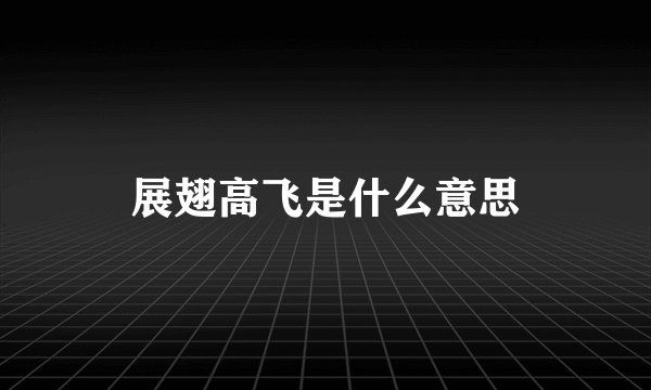 展翅高飞是什么意思