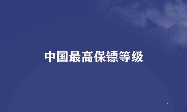 中国最高保镖等级