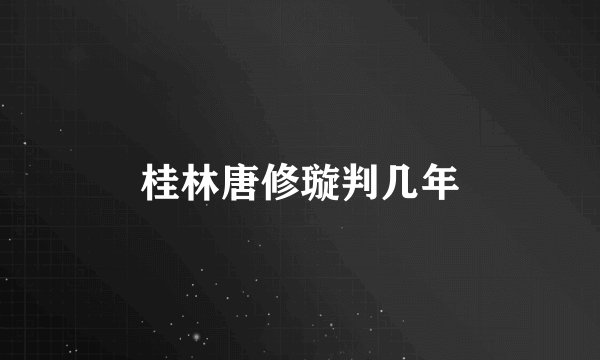 桂林唐修璇判几年