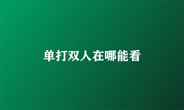 单打双人在哪能看