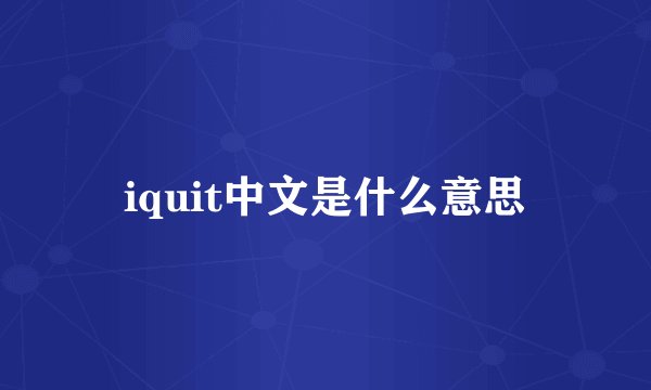 iquit中文是什么意思