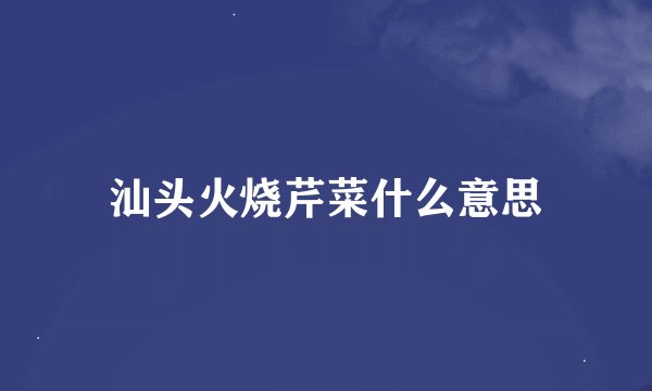 汕头火烧芹菜什么意思
