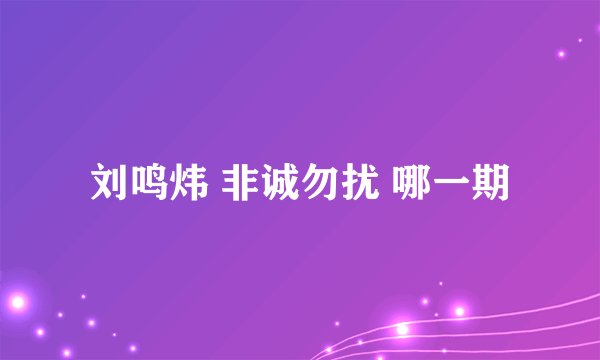 刘鸣炜 非诚勿扰 哪一期